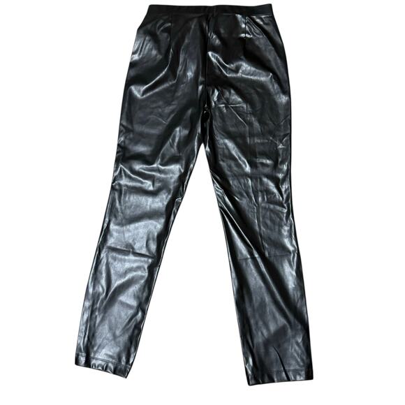 Halston women's vegan leather pants vinyl sexy, sleek, day night versatile #4412 - Picture 2 of 7